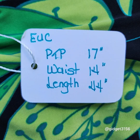 GREEN TROPICAL SLEEVELESS MAXI DRESS WITH RUCHED WAIST BY AA STUDIO - SIZE 8 EUC - Picture 7 of 7